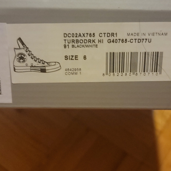 Rick Owens X Converse Turbodrk Hi Black/White - Picture 10 of 10